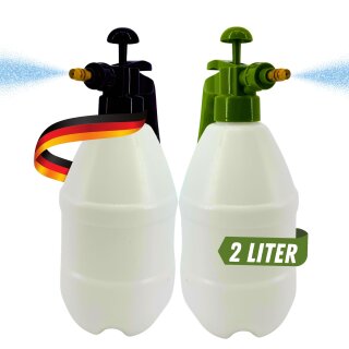 2 Stück Drucksprüher Drucksprühgerät 2L Pflanzenschutz Reinigung Handpumpe mit Messingdüse Handsprüher Gartenspritze Sprühflasche Wasser Dünger