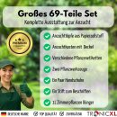 Zimmerpflanzendünger Dünger + Zimmergewächshaus Set Anzuchtkasten Anzucht Set Starter + Pflanztöpfe + Werkzeug + Handschuhe für Samen Steckling Anzuchttöpfe Garten Zubehör Mini Gewächshaus
