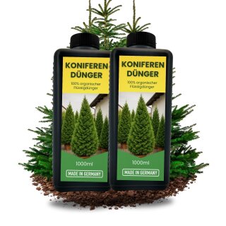 2L Langzeit Koniferendünger organisch I Organischer Flüssig Dünger Koniferen 2 Liter für Thuja Occidentalis Kiefern Fichten Tannen Lärchen 2000ml Thujendünger