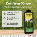 5x 1L Langzeit Koniferendünger organisch I Organischer Flüssig Dünger Koniferen 5 Liter für Thuja Occidentalis Kiefern Fichten Tannen Lärchen Douglasien Zedern Eibe Flüssigdünger 5000ml Thujendünger