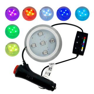 12V 24V LED Beleuchtung für Lufterfrischer kompatibel mit Poppy kompatibel mit All Ride 7 Farben für LKW AUTO KFZ Zigarettenanzünder