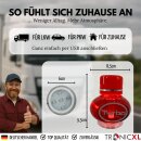 USB LED Beleuchtung + 150ml Set Lufterfrischer beleuchtet 7 Farben für LKW AUTO KFZ HOME (Kirsche)