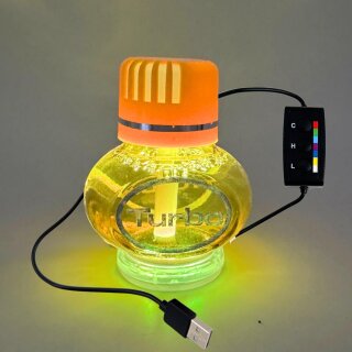 USB LED Beleuchtung + 150ml Set Lufterfrischer beleuchtet 7 Farben für LKW AUTO KFZ HOME (Vanille)