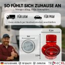 12V / 24V LED Beleuchtung + 150ml Set Lufterfrischer beleuchtet 7 Farben für LKW AUTO KFZ Fahrerkabine Gadget Zigarettenanzünder Kirsche