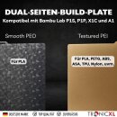 TR-B-Platte-1 Für Bambulab Druckplatte Doppelseitig Texturiert PEI + Glattes PEO 257x257mm I Magnetisch Spring Steel Druckbett für Bambu Lab Effekt Diamond A1 P1P P1S X1 X1C 3D Drucker