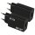 2X USB Netzteil Netzgerät Ladegerät 2A 5V 10W Steckernetzteil USB-A Buchse für Handy Ladekabel Smartphone schwarz