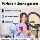 RGB LED Ringlicht mit 210cm Stativ groß + Ring...