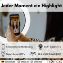 RGB LED Ringlicht mit 210cm Stativ groß + Ring Light mit Smartphone Halterung Tripod Beauty Licht Kamerastativ Handy Halter I für TikTok YouTube Streaming Smartphone LiveStream Foto Video