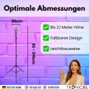 RGB LED Ringlicht mit 210cm Stativ groß + Ring Light mit Smartphone Halterung Tripod Beauty Licht Kamerastativ Handy Halter I für TikTok YouTube Streaming Smartphone LiveStream Foto Video