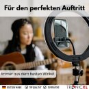 RGB LED Ringlicht mit 210cm Stativ groß + Ring Light mit Smartphone Halterung Tripod Beauty Licht Kamerastativ Handy Halter I für TikTok YouTube Streaming Smartphone LiveStream Foto Video