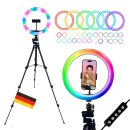 Ringlicht RGB LED mit Premium Smartphone Kamera Stativ...