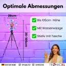 Ringlicht RGB LED mit Premium Smartphone Kamera Stativ mit Lampe Selfie Video Foto