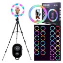RGB Ringlicht 1,05m Premium Stativ + Selbstauslöser...