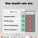 Tischhalterung Smartphone mit Selfie Auslöser und LED Lampe Klemmstativ Klemme Klemmhalterung Halterung für iPhone Handy