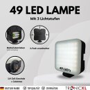 Tischhalterung Smartphone mit Selfie Auslöser und LED Lampe Klemmstativ Klemme Klemmhalterung Halterung für iPhone Handy