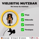 Ringlicht 10 Zoll + Klemmhalterung Klemmstativ für Tisch Selfie Influencer Lampe Leuchte LED für TikTok YouTube Instagram Foto Video Handyhalterung Smartphone Handy