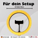 Ringlicht + Klemmhalterung + Selbstauslöser Bluetooth I Für Influencer Kit Selfie Klemmstativ Tisch LED Handyhalterung kompatibel mit Apple iPhone Samsung Xiaomi