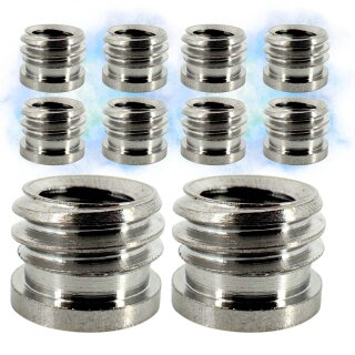 10x Adapter 1/4 auf 3/8 Zoll Kamera Schraubadapter Mikrofonständeradapter Stativgewindeadapter Gewindeadapter Schraube Gewinde 1/4" 3/8" 10 Stück