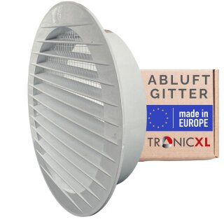 125mm Abluftgitter Lüftungsgitter mit Fliegengitter für Wohnmobile Gartenhaus Garage Growbox Abluft Zuluft Klimaanlage Wanddurchführung