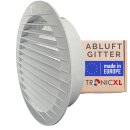 125mm Abluftgitter Lüftungsgitter mit Fliegengitter...