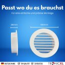 125mm Abluftgitter Lüftungsgitter mit Fliegengitter für Wohnmobile Gartenhaus Garage Growbox Abluft Zuluft Klimaanlage Wanddurchführung