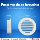 150mm Lüftungsgitter Abluftgitter mit Fliegengitter für Bad Küche Trockner Wohnmobil Gewächshaus Garage Growbox Abluft Zuluft Klimaanlage