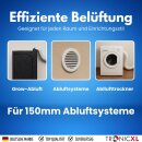150mm Lüftungsgitter Abluftgitter mit Fliegengitter für Bad Küche Trockner Wohnmobil Gewächshaus Garage Growbox Abluft Zuluft Klimaanlage