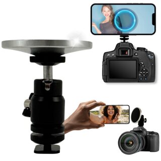 Magnetische Handyhalterung mit Kugelkopf für Kamera Magsafe DSLR Cold Shoe Tripod I kompatibel mit Apple iPhone 15 Pro Max Plus 14 13 12
