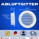Abluftgitter + 104mm Rohr 50cm für 100mm Lüfter Abluft Luftrohr Abluftventilator Lüftungsrohr Kunststoff