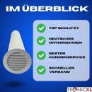 Abluftgitter + 104mm Rohr 50cm für 100mm Lüfter Abluft Luftrohr Abluftventilator Lüftungsrohr Kunststoff