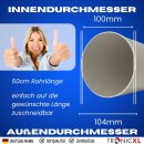 Abluftgitter + 104mm Rohr 50cm für 100mm Lüfter Abluft Luftrohr Abluftventilator Lüftungsrohr Kunststoff