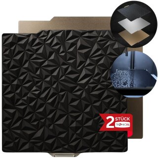 2x für Bambulab Druckplatte Textur PEI + PEO 257x257mm I Druckbett für Bambu Lab A1 P1P P1S X1 X1C 3D Drucker Platte Magnetisch