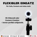 Autofokus Webcam mit Ringlicht Lampe Klemmstativ Tischplatte Halterung Full HD 1920x1080p I 2 Mikrofone Stereo Geräuschunterdrückung Hintergrund I für Computer PC Laptop für Xbox