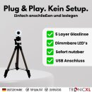 Autofokus Webcam mit Ringlicht Lampe + 113cm Stativ Full HD 1920x1080p I 2 Mikrofone Stereo Geräuschunterdrückung Hintergrund I für Computer PC Laptop für Xbox