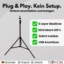 Webcam mit Autofokus Ringlicht Lampe + 210cm Stativ Full HD Mikrofon 1920x1080p  Stereo Geräuschunterdrückung Hintergrund I für Computer PC Laptop für Xbox