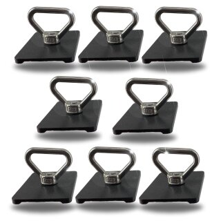 8 Zurrösen + Platten Set Ladungssicherung für VW T5 T6 T6.1 Bully Multivan California Beach Caravelle