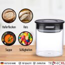 Vorratsgläser Set 2 Stück 700ml Vakuum Borosilikat Glas Aufbewahrung Vorratsglas 0,7L luftdicht Glasbehälter mit Deckel Lebensmittel
