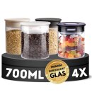Vorratsgläser Set 4 Stück 700ml Vakuum...