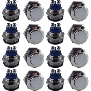 50 Stück 16mm IP65 Klingel Taster Taste Drücker F Drucktaster Knopf KFZ Klingelknopf Hupe Hupenknopf 12V 24V 48V 2A Türklingel Klingelknopf Klingeltaster