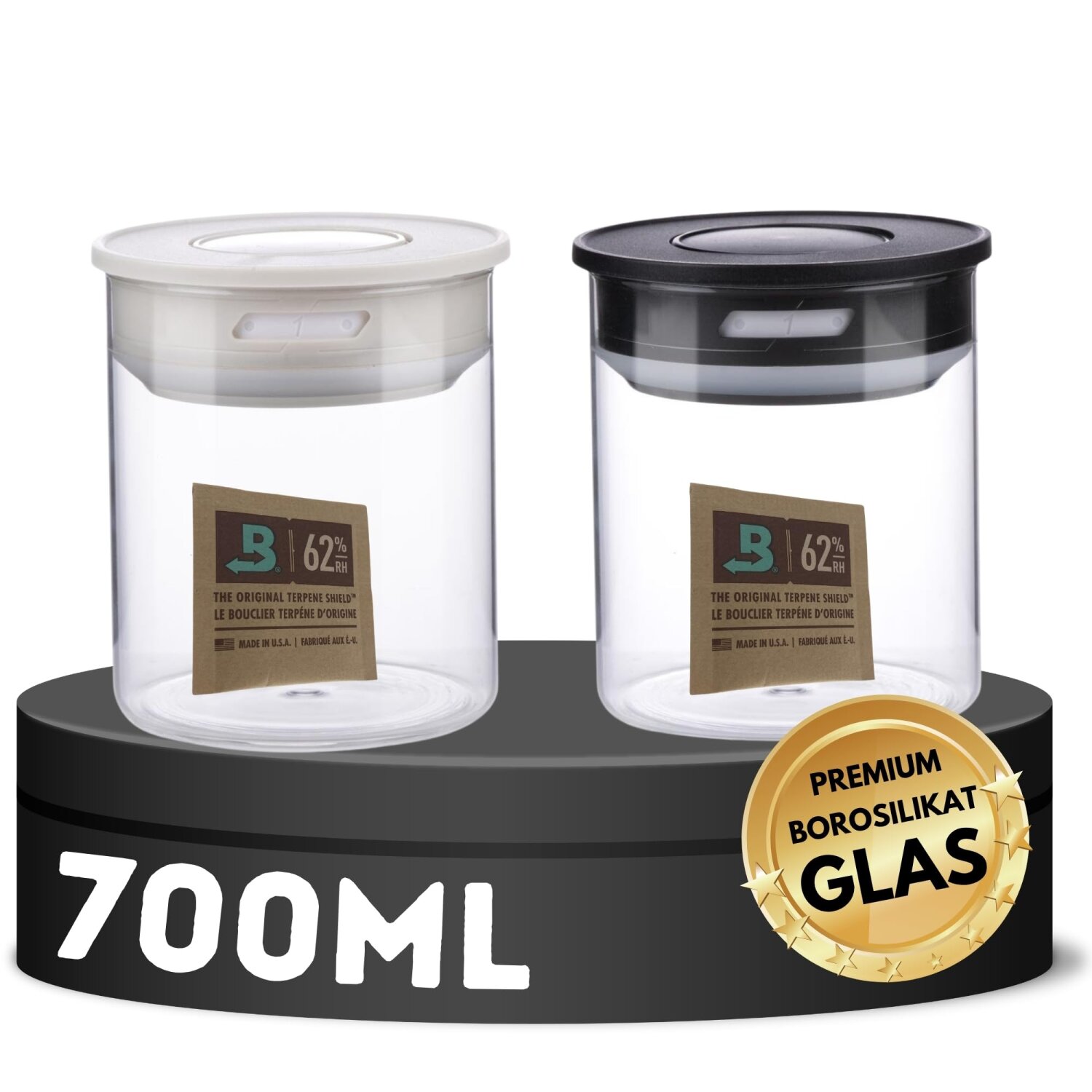2x 700ml Vakuum Kruter Borosilikat Glas Aufbewahrung + Boveda Vorrat,  24,90