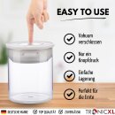 2x 700ml Vakuum Kräuter Borosilikat Glas Aufbewahrung + Boveda Vorratsglas Ernte luftdicht Glasbehälter mit Deckel kompatibel mit Boveda Pack 62% Grow Ernte Vorratsgläser