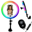 Smartphone Saugnapf Halterung mit Buntem Ringlicht und...