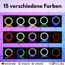 Smartphone Saugnapf Halterung mit Buntem Ringlicht und Fernbedienung I Für Spiegel Fenster Handy Halter  für Apple iPhone Google Samsung Xiaomi