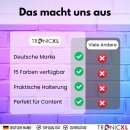 Smartphone Saugnapf Halterung mit Buntem Ringlicht und Fernbedienung I Für Spiegel Fenster Handy Halter  für Apple iPhone Google Samsung Xiaomi