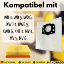 30x Staubsaugerbeutel + 1 Filter kompatibel mit Kärcher KFI 487 Ersatz Beutel MV4 MV5 MV6 WD4 WD5 WD6 KWD6 KWD5 KNT4 2.863-006.0 Nass- und Trockensauger Vliesfilterbeutel