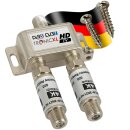 TronicXL 2-fach Sat Splitter 40dB Verstärker I Antennenverteiler DVB-S2 DVB-T2 Weiche mit Verstärker für 3D 4K HDTV