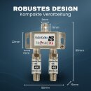 TronicXL 2-fach Sat Splitter 40dB Verstärker I Antennenverteiler DVB-S2 DVB-T2 Weiche mit Verstärker für 3D 4K HDTV