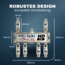 6-fach Sat Splitter 120dB Verstärker Antennenverteiler Weiche DVB-S2 DVB-T2 mit Antennenverstärker 3D