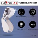 Juwelier Lupe mit LED Leuchte + UV Mikroskop TASCHENLUPE...