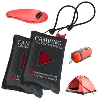 2 Camping Luftentfeuchter mit Hänger für Zelt Caravan Schlafsack Feuchtigkeitsabsorber wiederverwendbar - Zubehör Kondenswasser